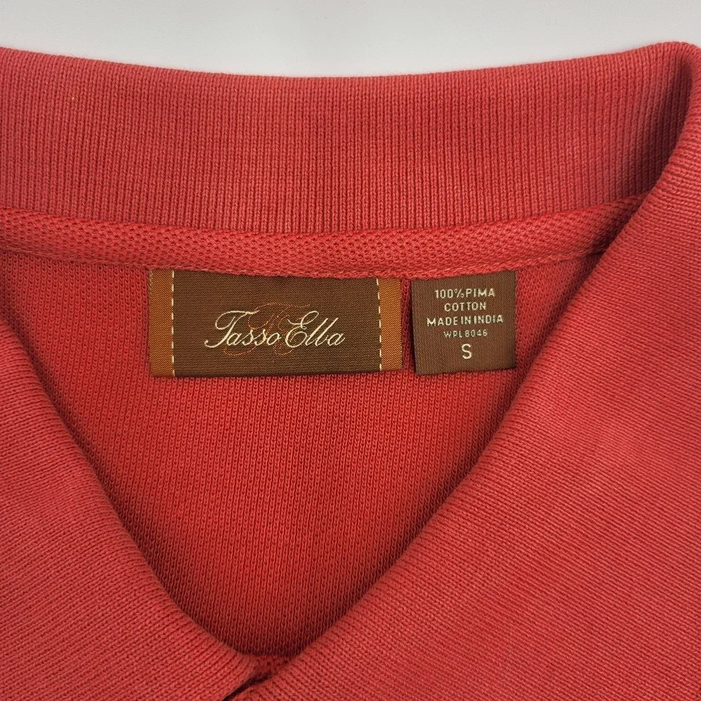 Taso Ella Polo Shirt Men's M Short Sleeve Made in India Brick Red/Maroon?